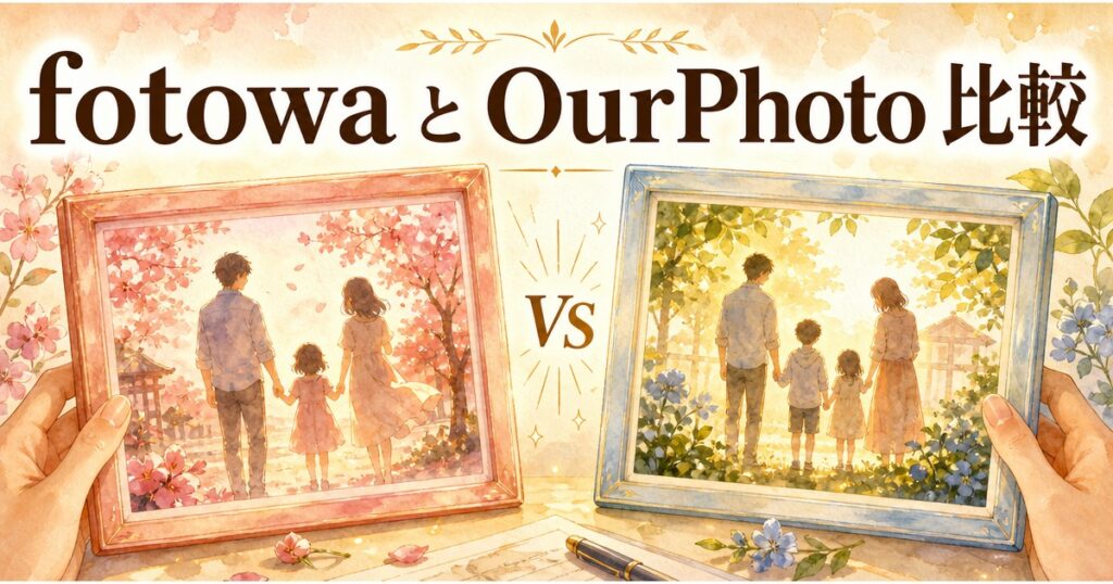 2つの出張撮影サービスを比較するイメージイラスト