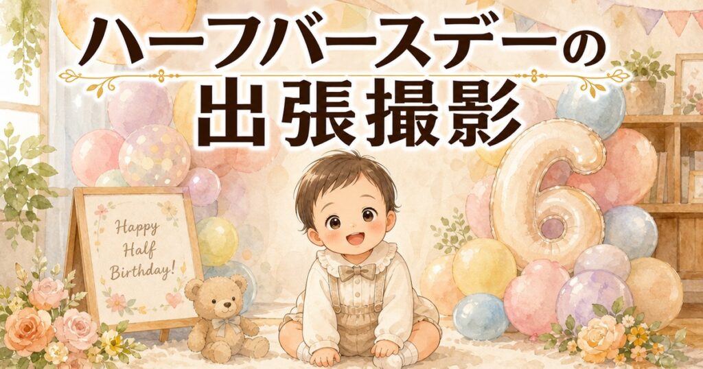 ハーフバースデーの出張撮影イメージイラスト