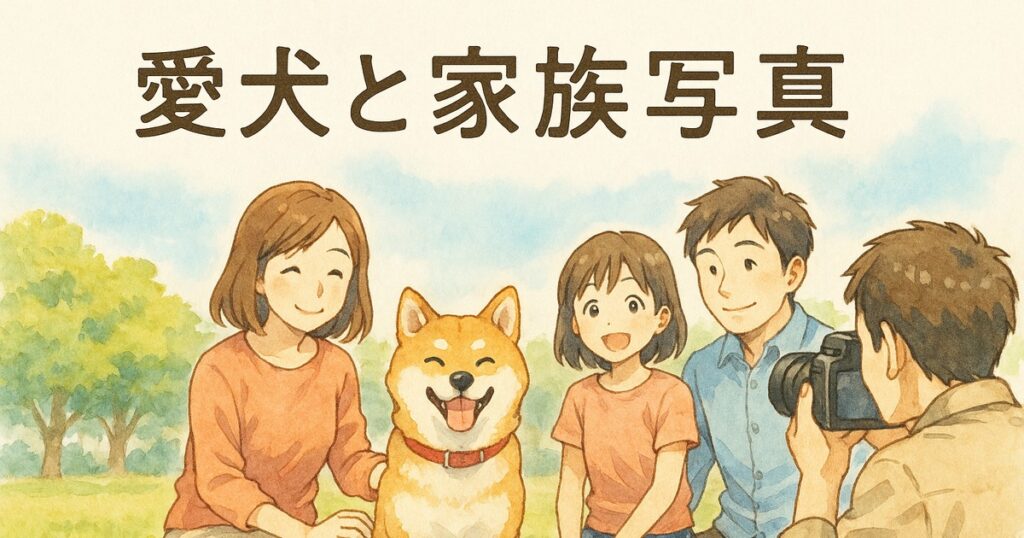 愛犬と家族写真