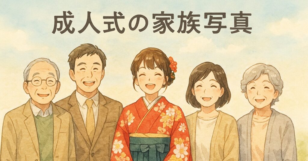 成人式の家族写真