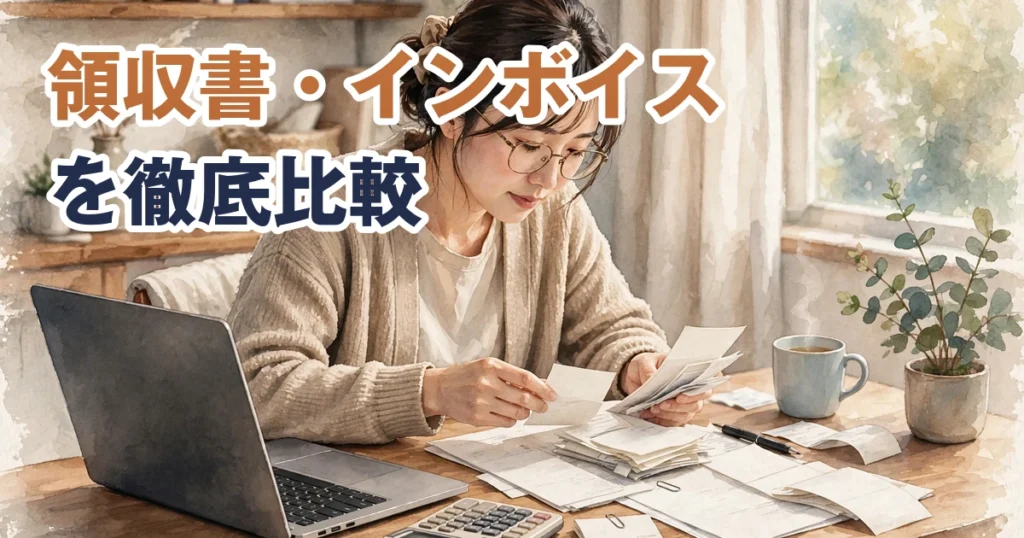 fotowaとOurPhotoの領収書発行・インボイス対応を比較するアイキャッチ画像